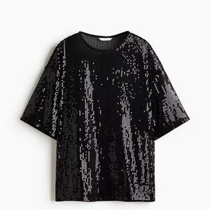 H&M Sequin Black Women's Top